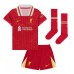 Camisa de Futebol Liverpool Darwin Nunez #9 Equipamento Principal Infantil 2024-25 Manga Curta (+ Calças curtas)